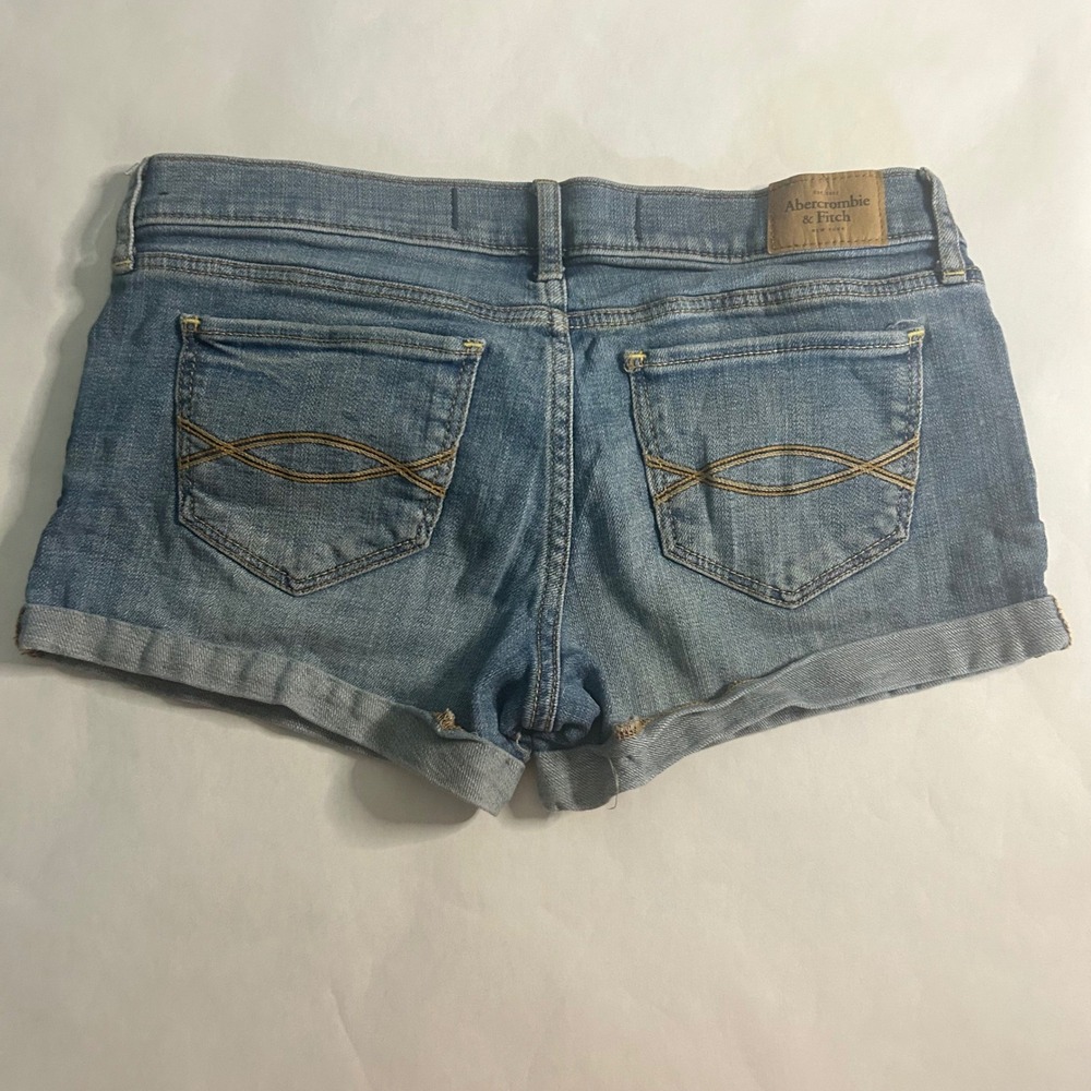 Abercrombie & Fitch Denim Shorts Womens Size 26 Light Wash Cuffed Y2K